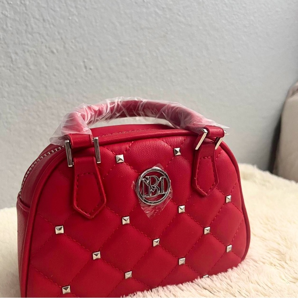 Badgley Mischka Red Crossbody Dome Bag